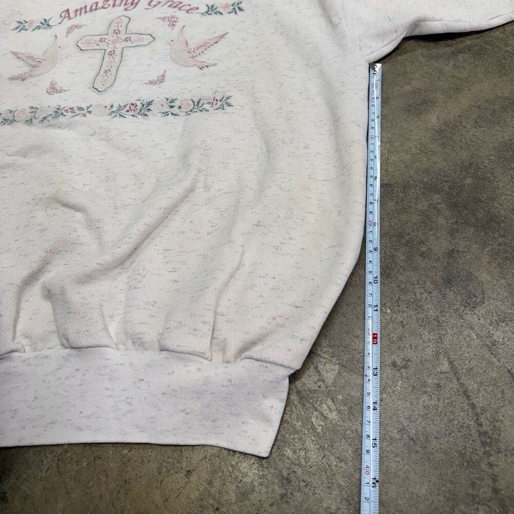 Vintage Tultex coquette cottagecore y2k Amazing grace cross sweatshirt - Picture 5 of 7